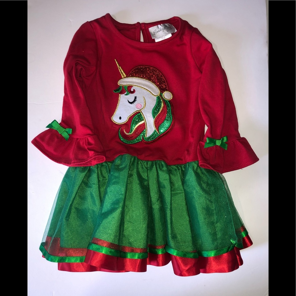 🎉HP 🎉 Emily Rose Christmas Unicorn Dress Size 2T